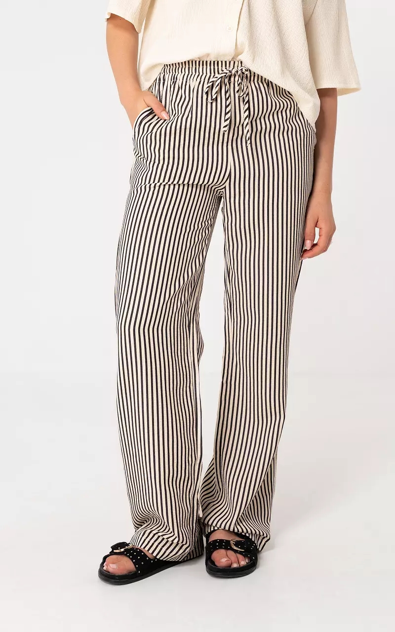 Striped pattern trousers White Dark Blue
