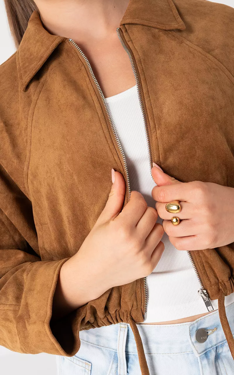 Suède look jacket Brown