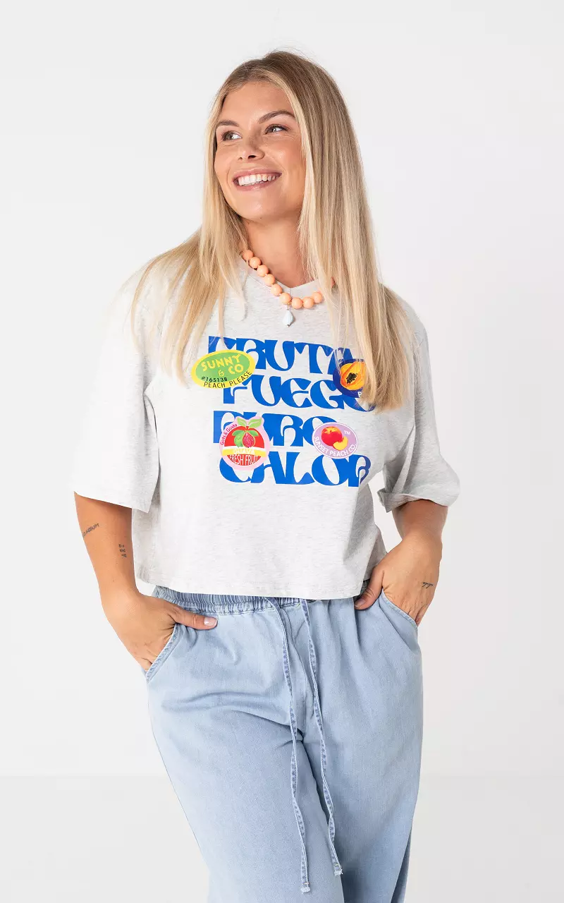 Cropped top Light Grey Blue