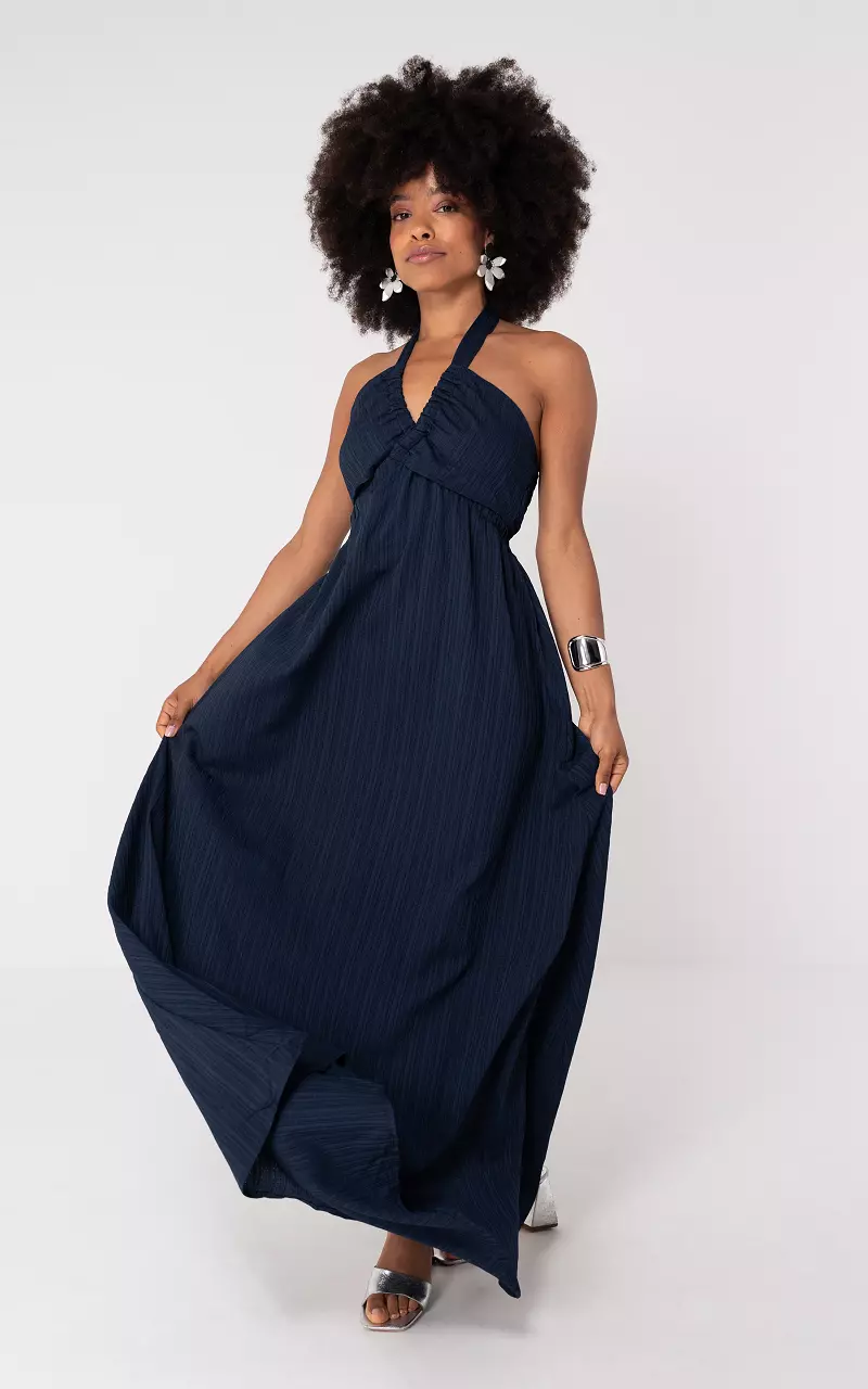 Maxi halter jurk Donkerblauw
