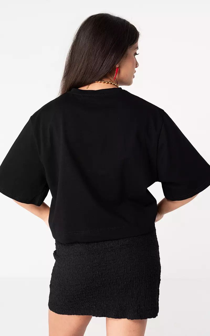 Shirt met v-hals Zwart