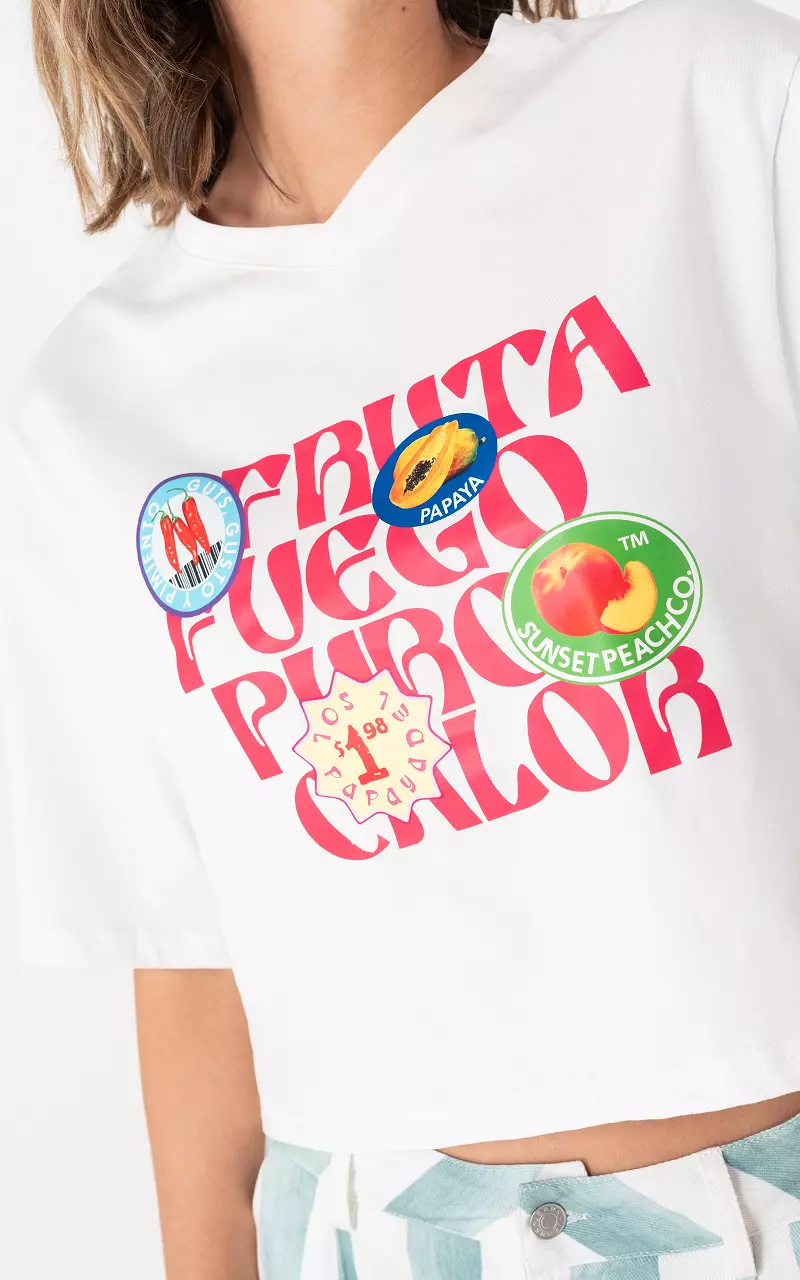 Cropped top White Pink