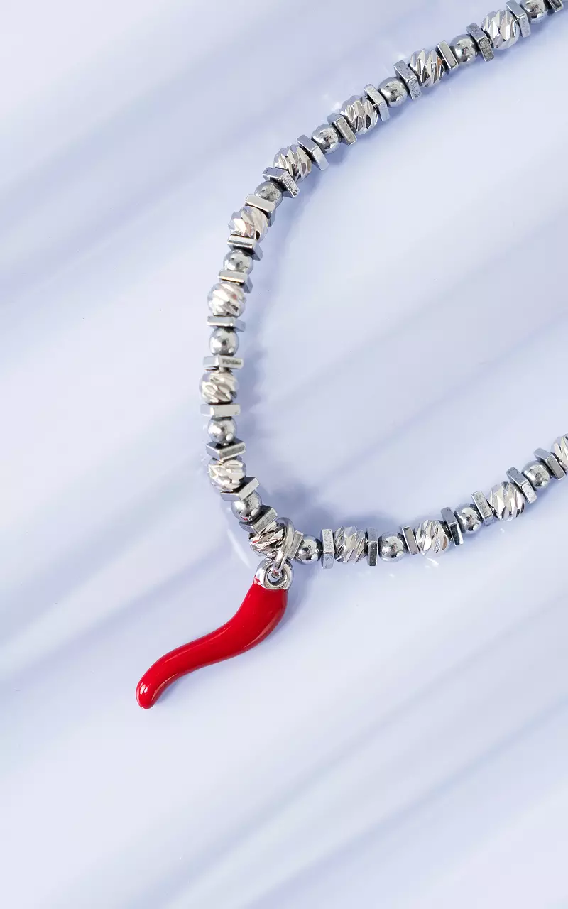 Adjustable bracelet Silver Red