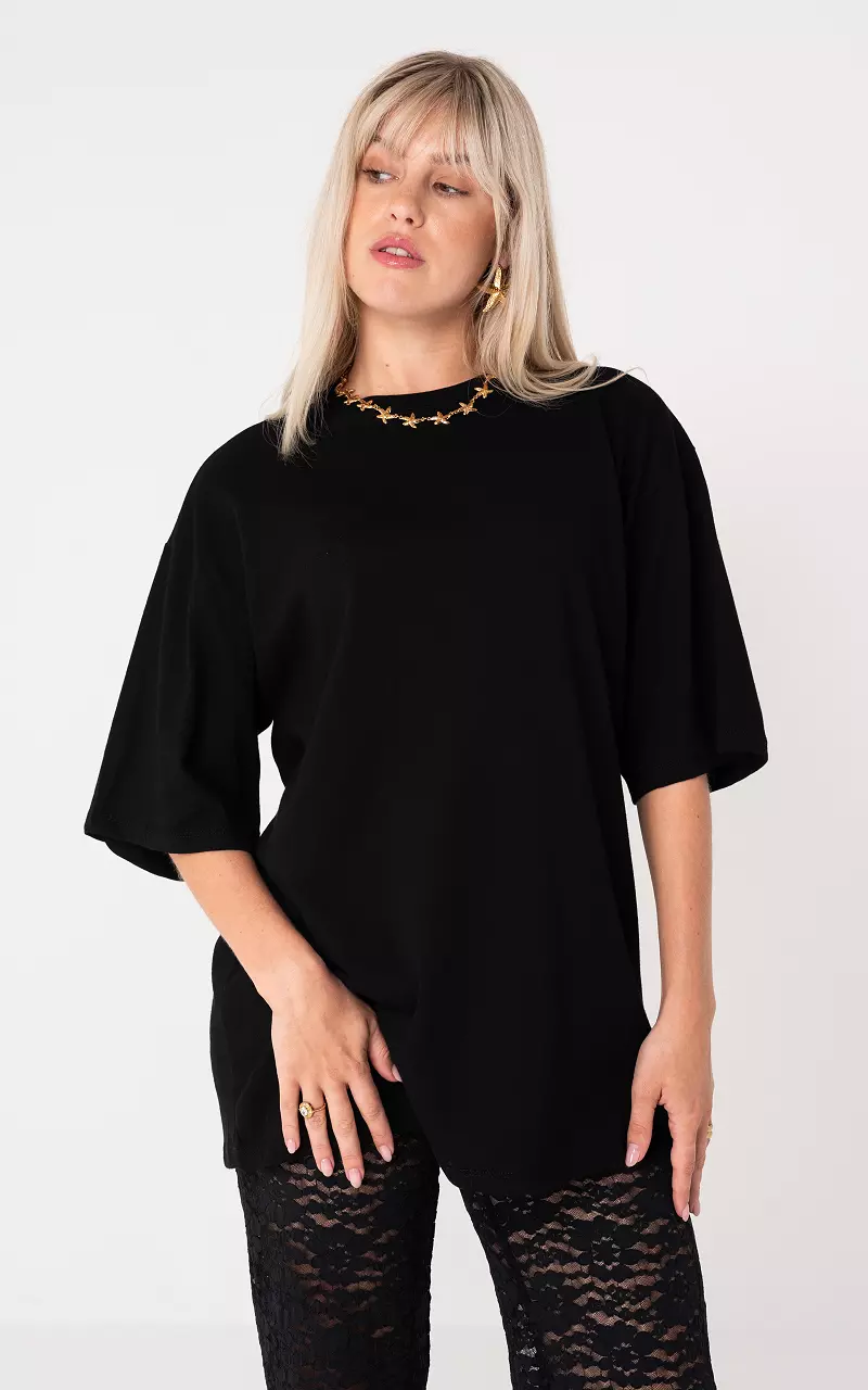 Shirt with round neck Black