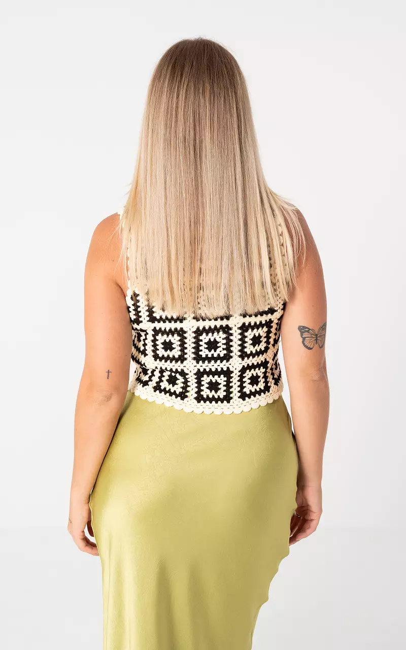 Crocheted top White Black