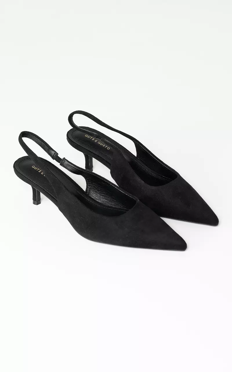Suede look heels Black