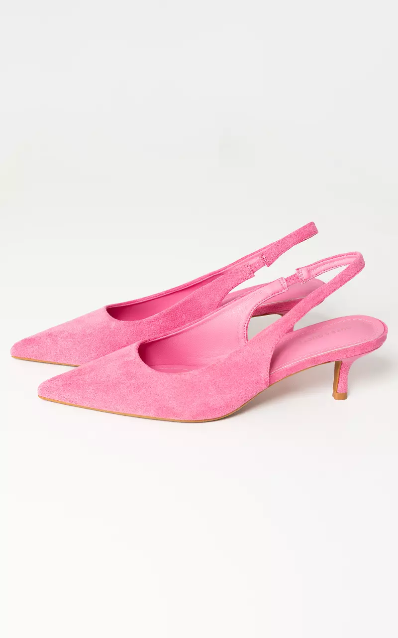 Suede look heels Pink