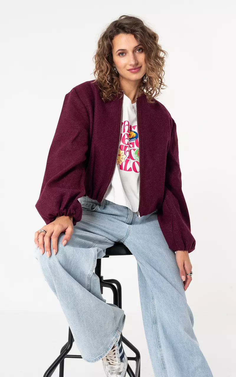 Bomber with zip Bordeaux