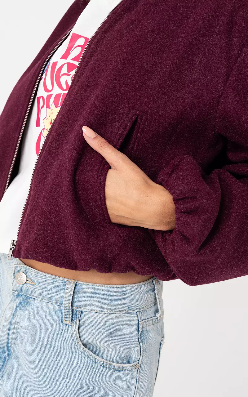 Bomber with zip Bordeaux