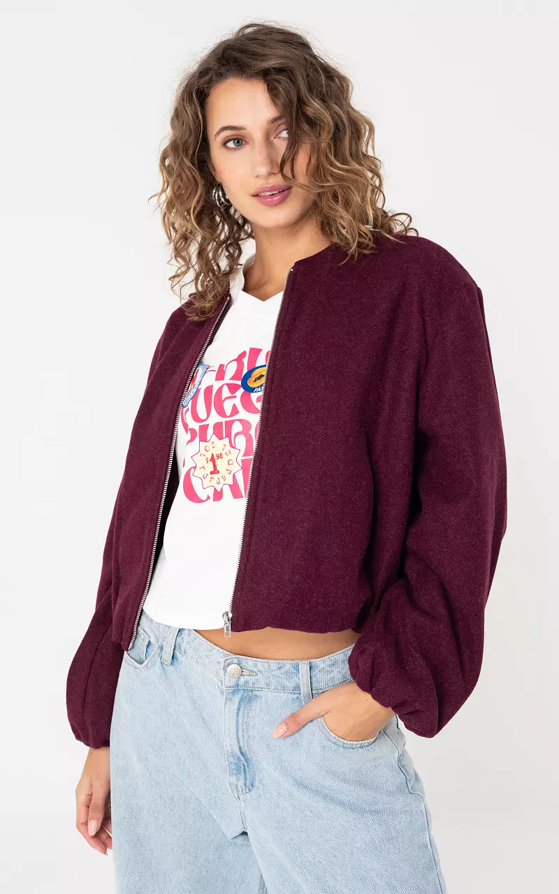 Bomber with zip Bordeaux