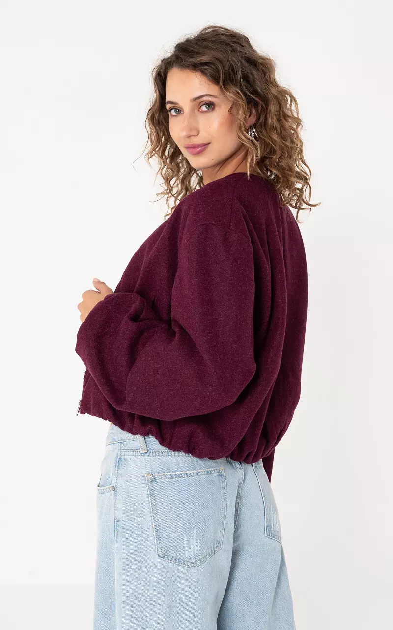 Bomber with zip Bordeaux