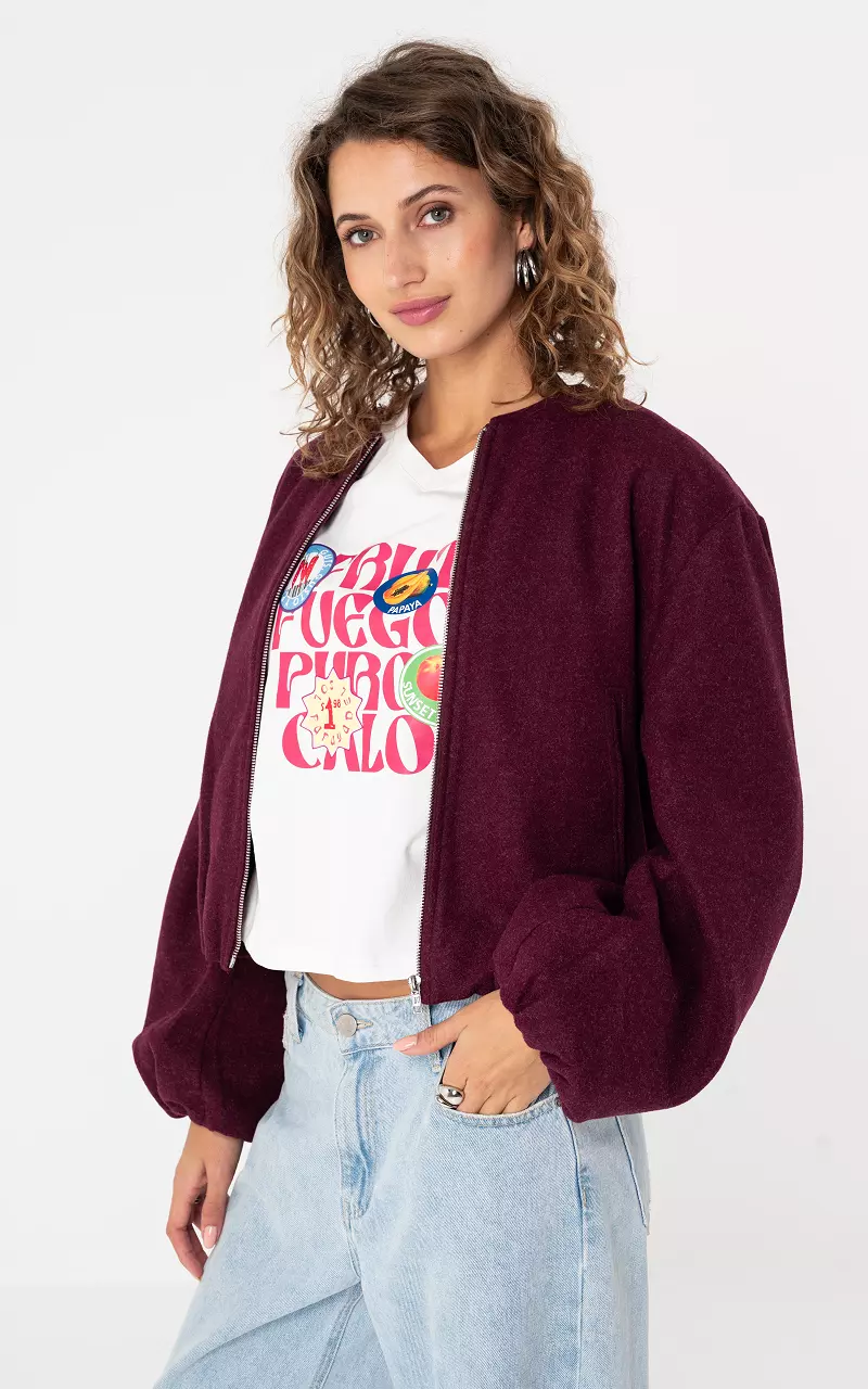 Bomber with zip Bordeaux