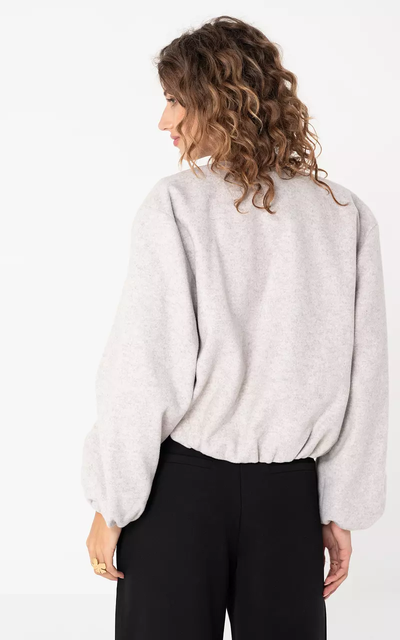 Bomber with zip Light Grey