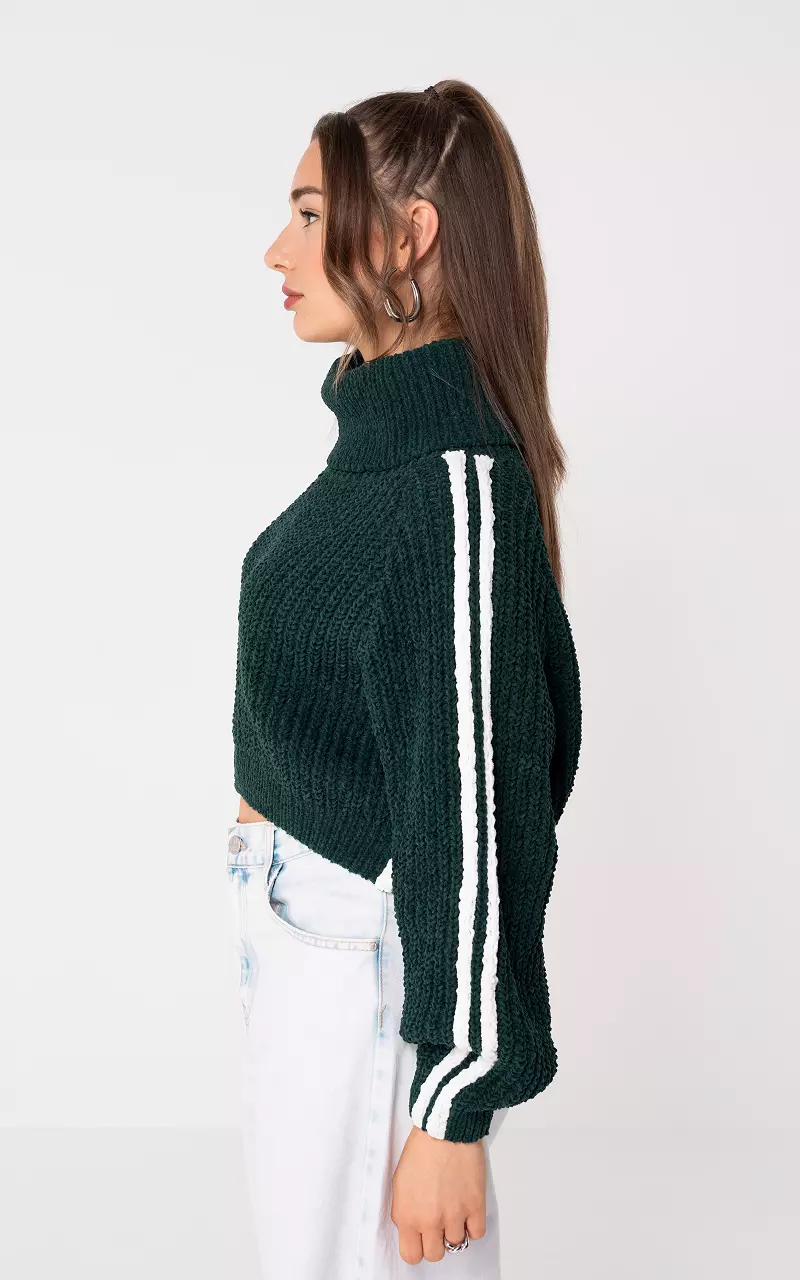 Grof gebreide coltrui Donkergroen