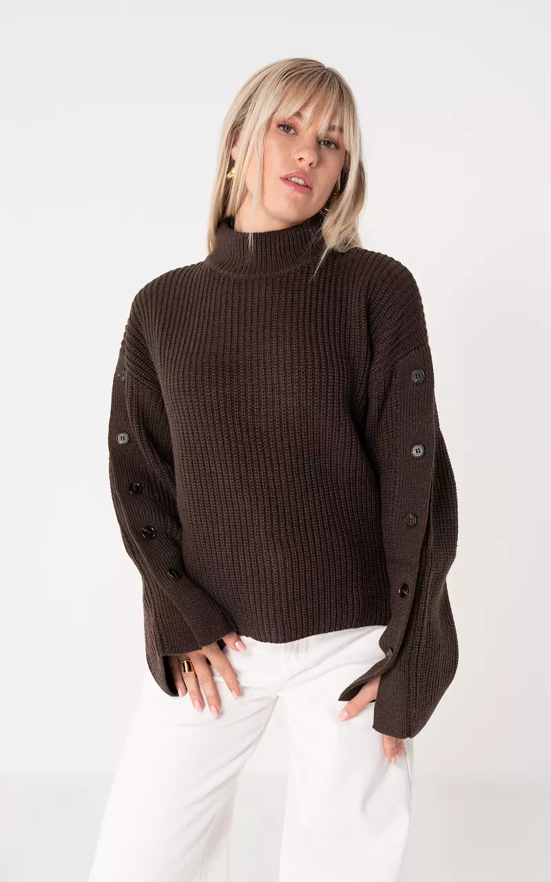 Rollkragenpullover Dunkelbraun