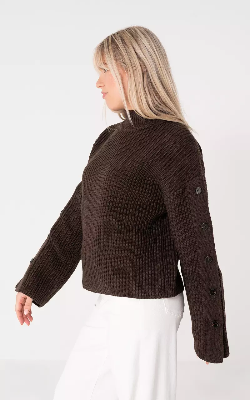 Rollkragenpullover Dunkelbraun