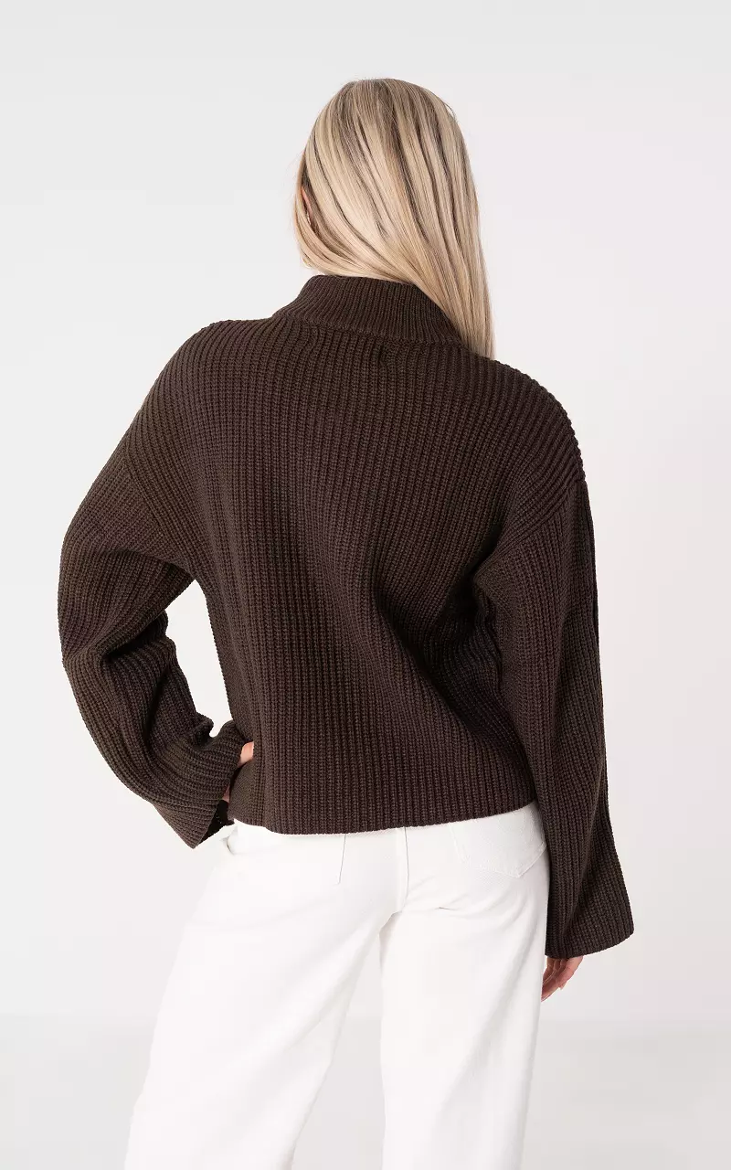 Rollkragenpullover Dunkelbraun