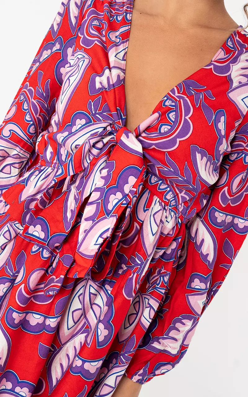 Robe à détail nœud Rouge Violet