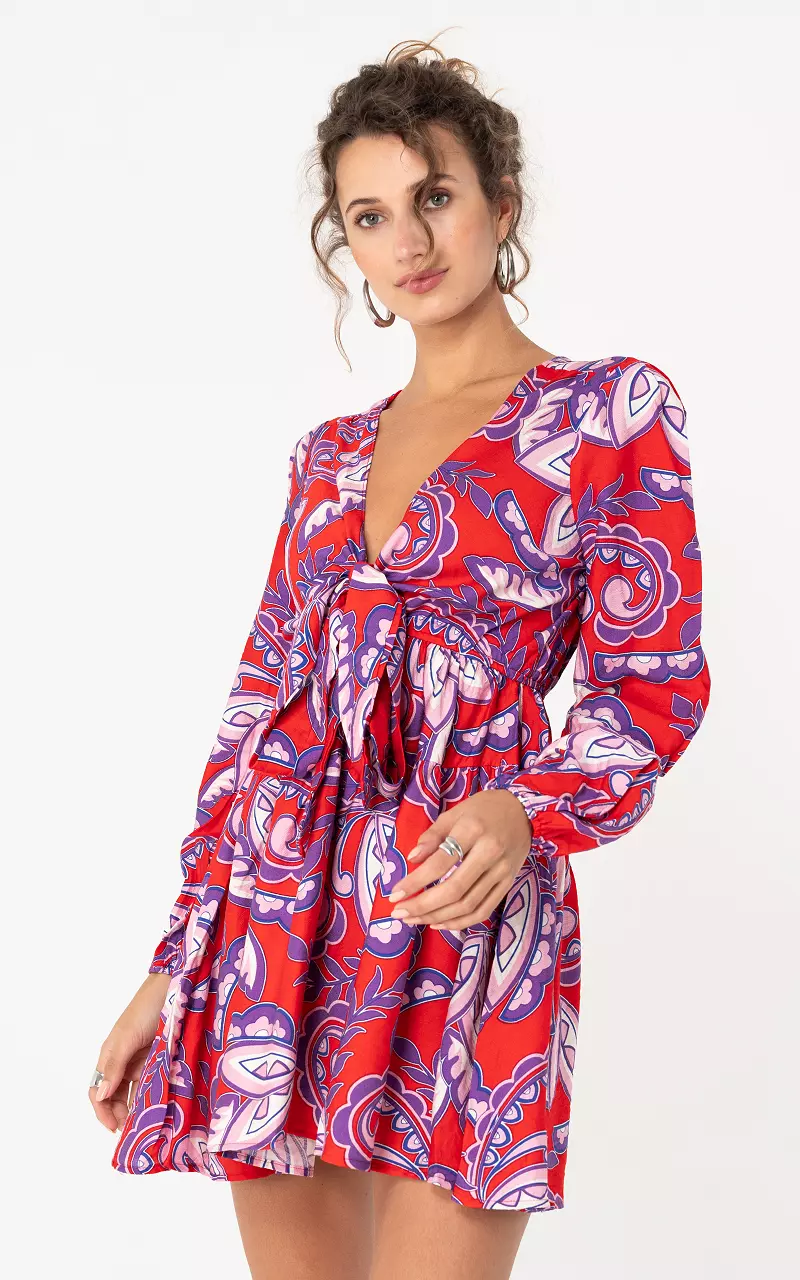 Robe à détail nœud Rouge Violet