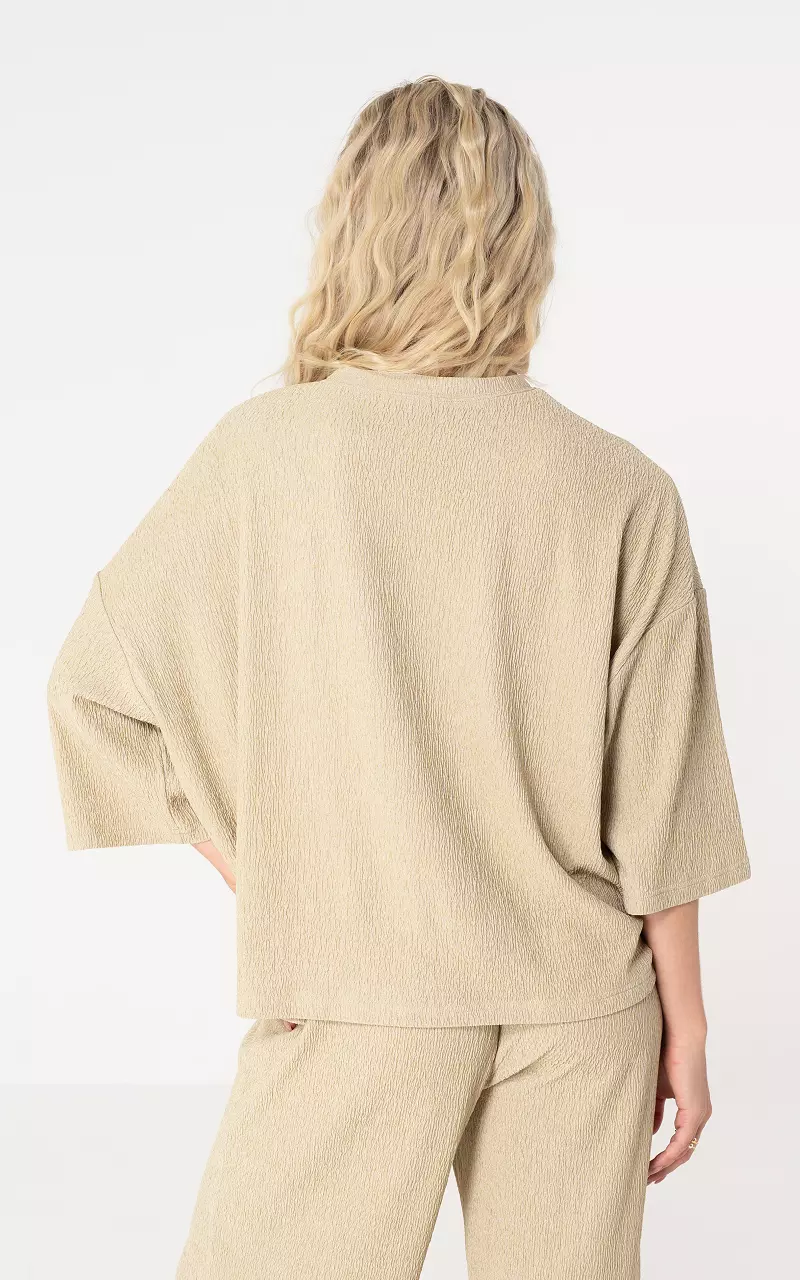 Top ronde hals Beige