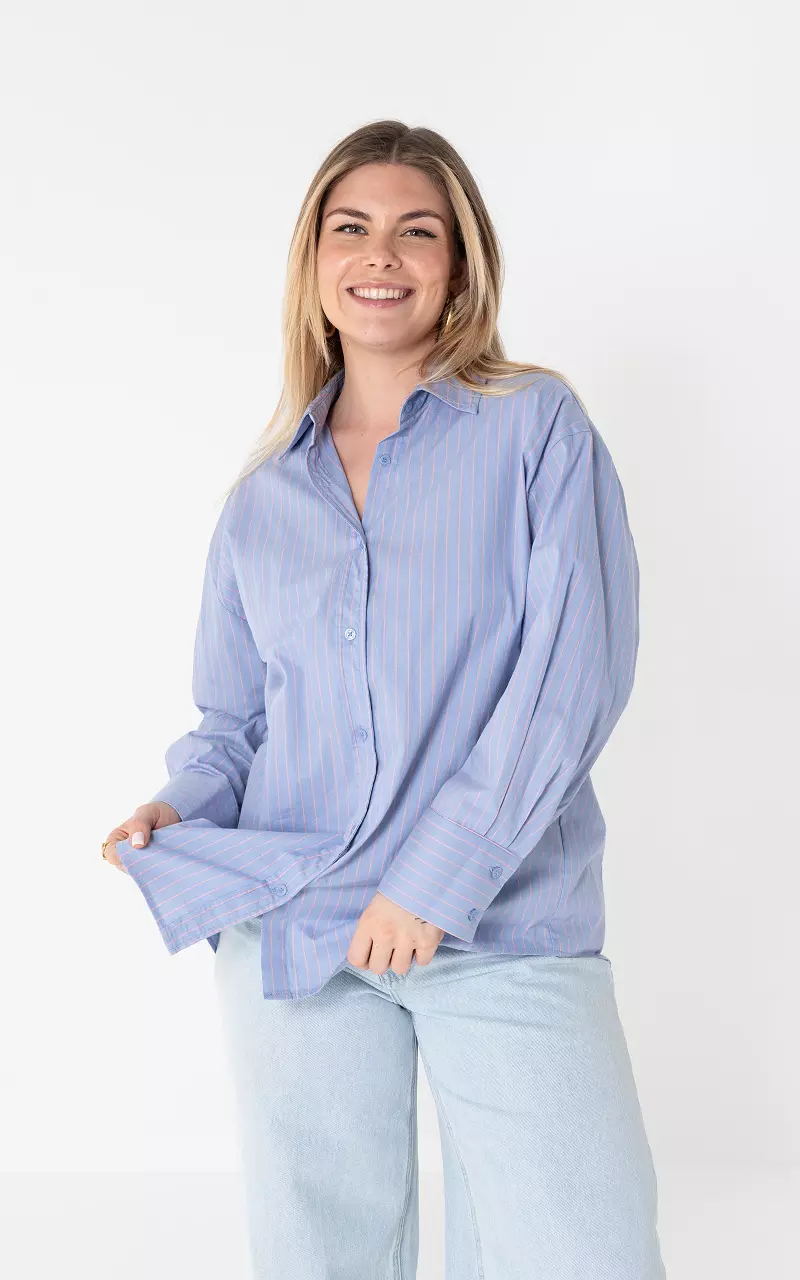 Blouse à fines rayures Bleu