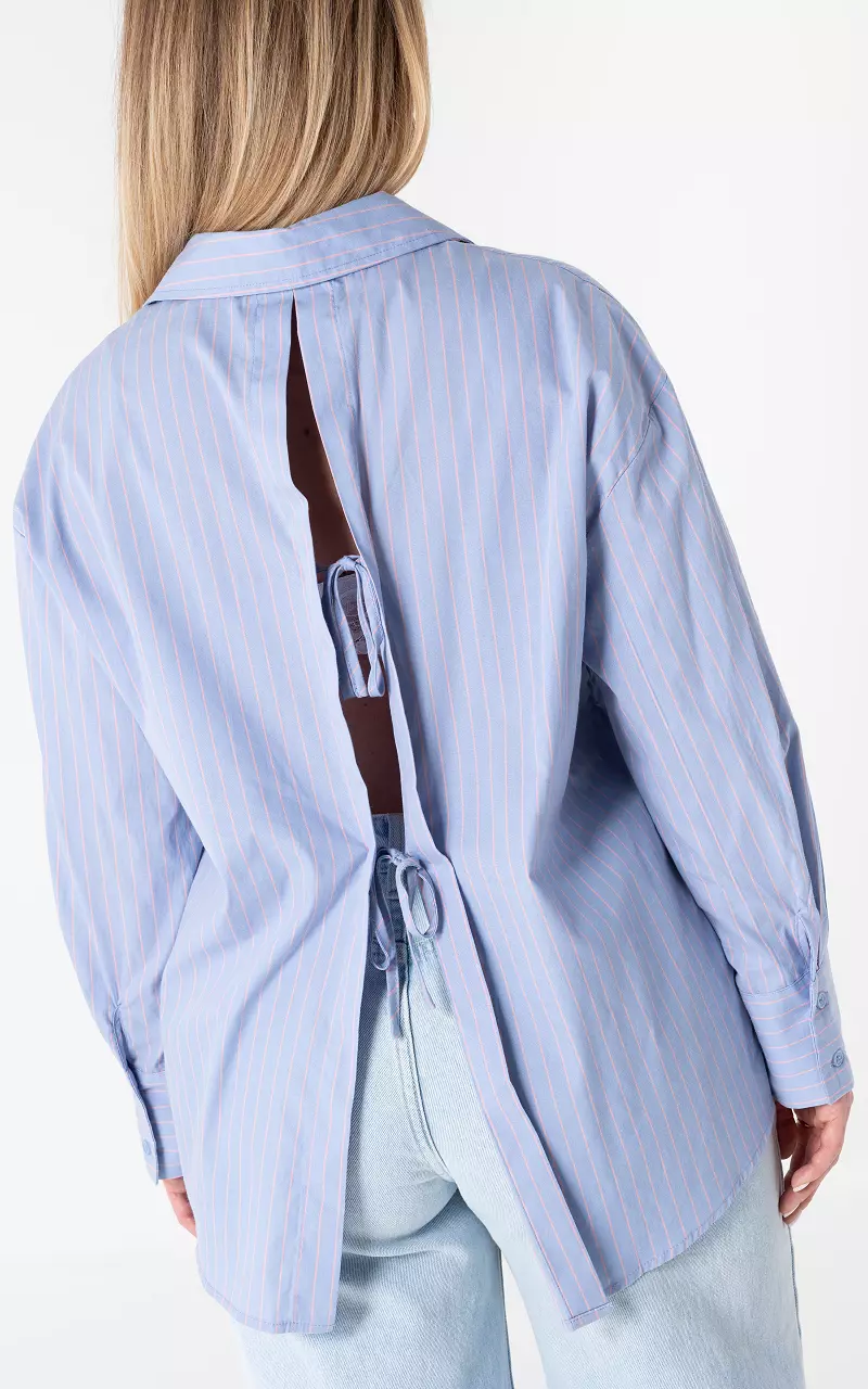 Blouse à fines rayures Bleu