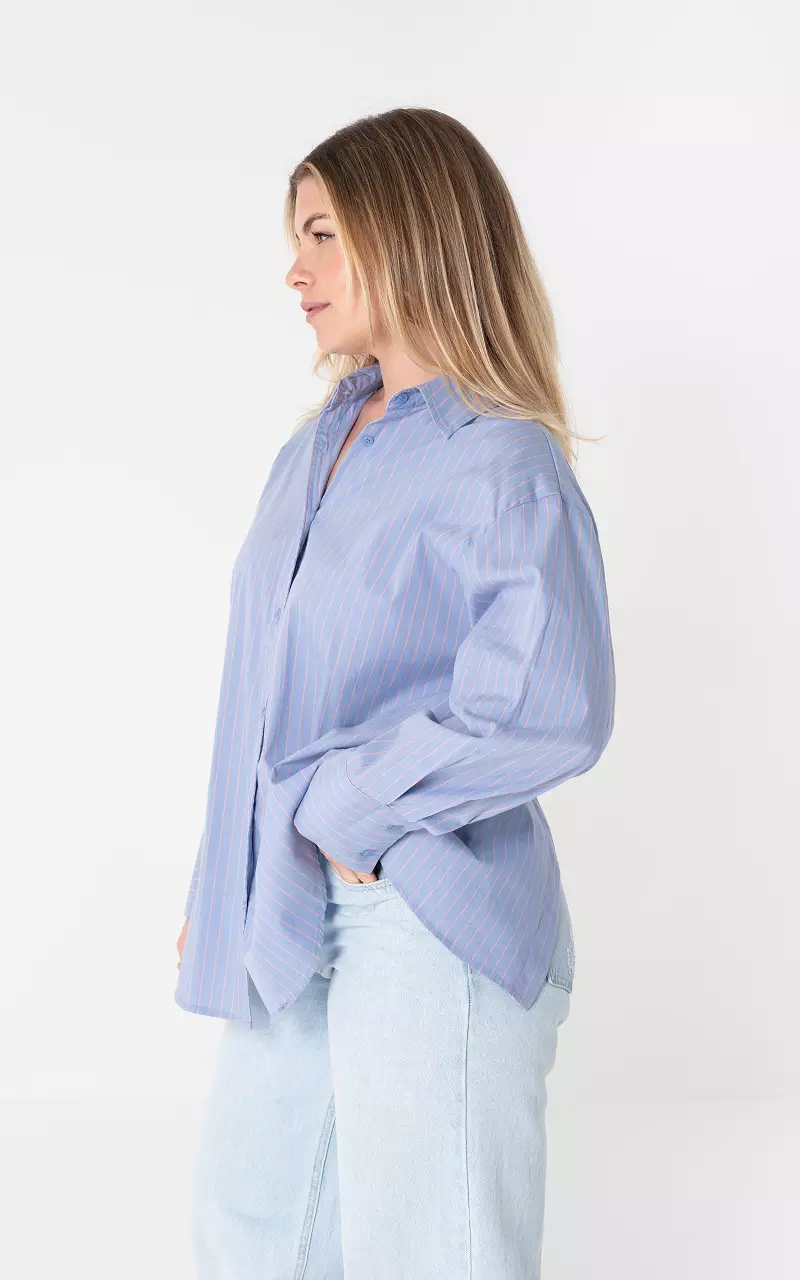 Blouse à fines rayures Bleu