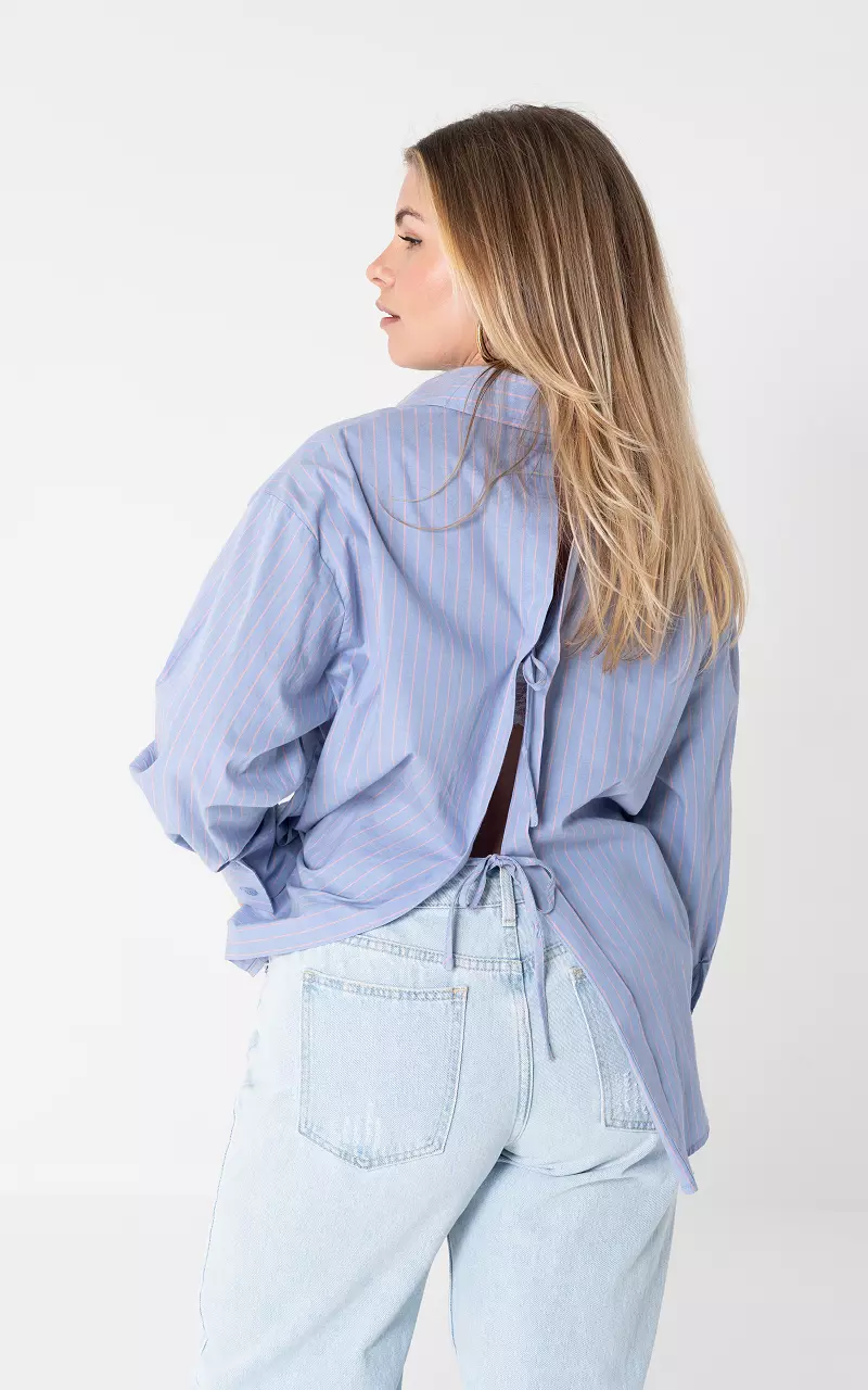 Blouse à fines rayures Bleu