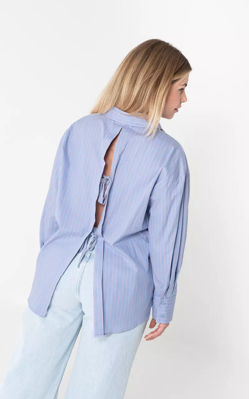Blouse à fines rayures Bleu