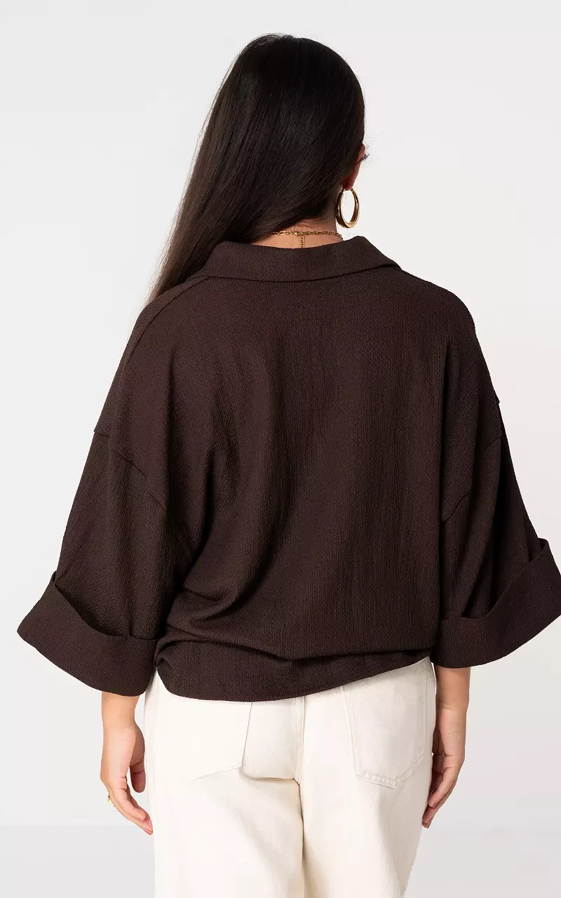 Oversized blouse Dark Brown