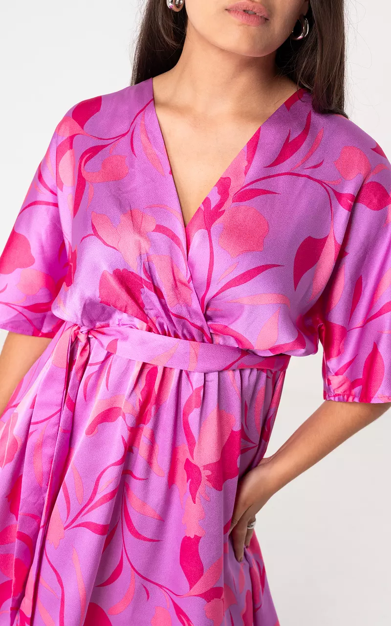 Satin-Look Kleid Lila Pink