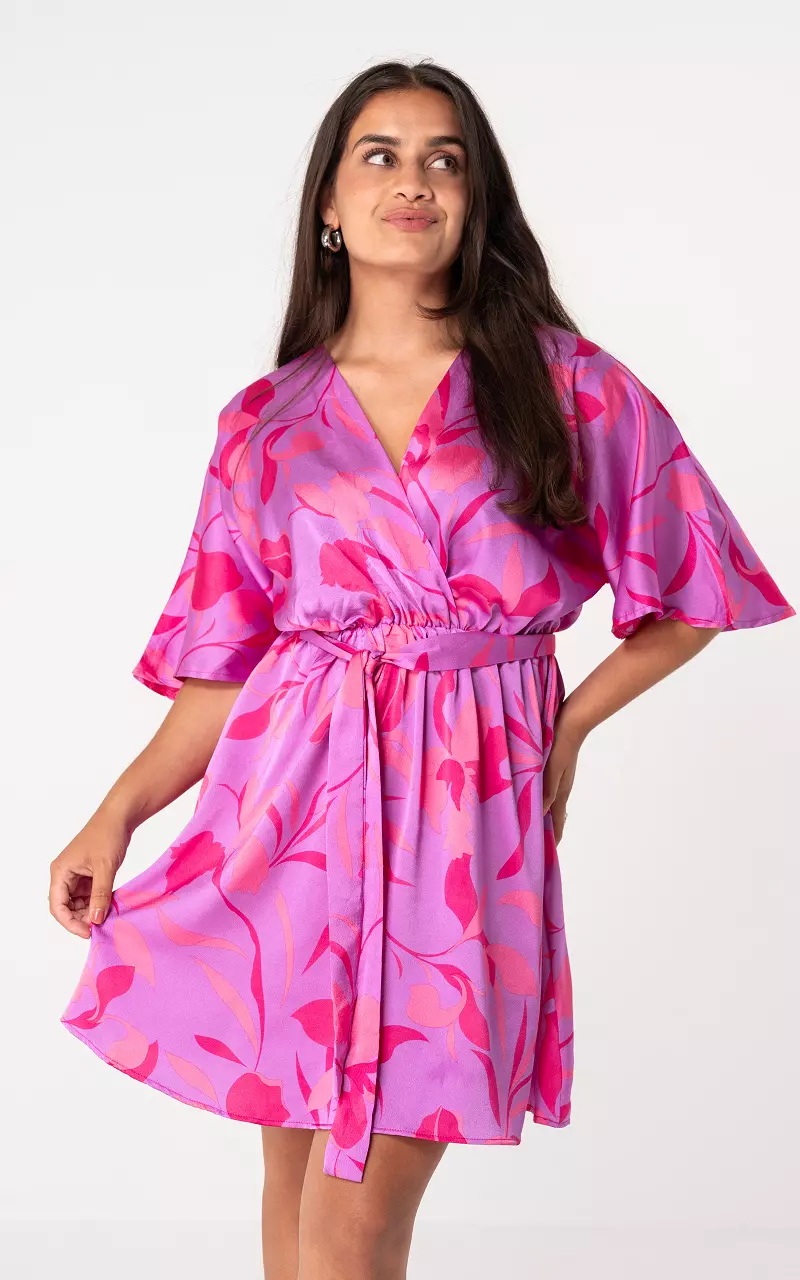 Satin-Look Kleid Lila Pink