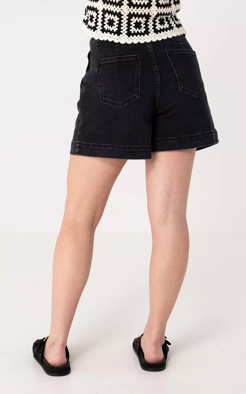 Denim short Donkergrijs