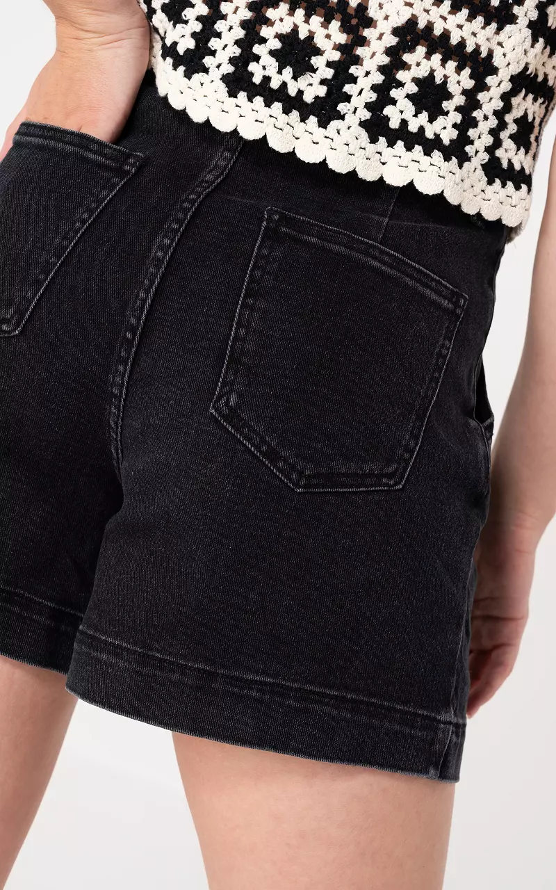 Denim short Donkergrijs