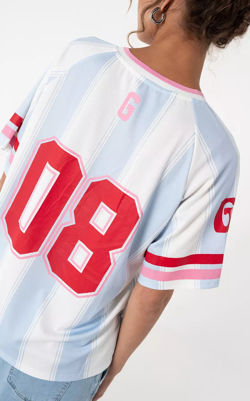 Sporty look t-shirt White Light Blue