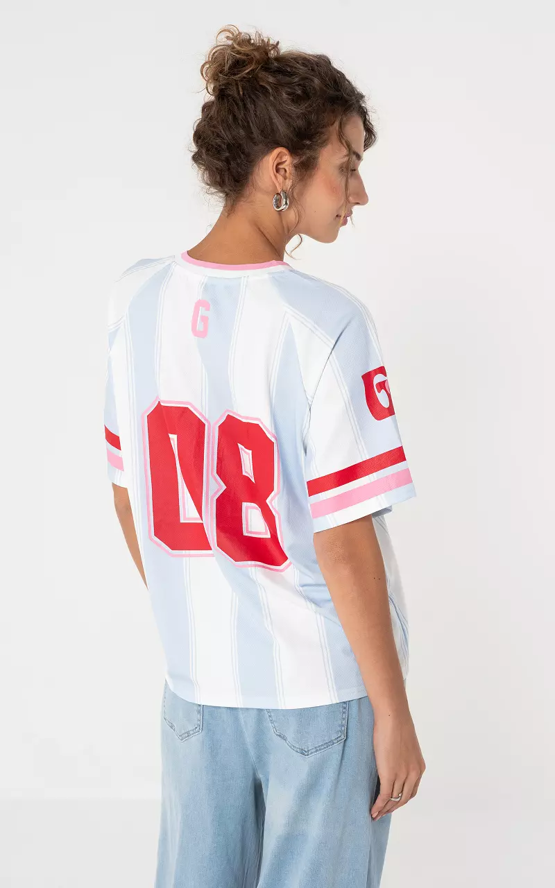 Sporty look t-shirt White Light Blue