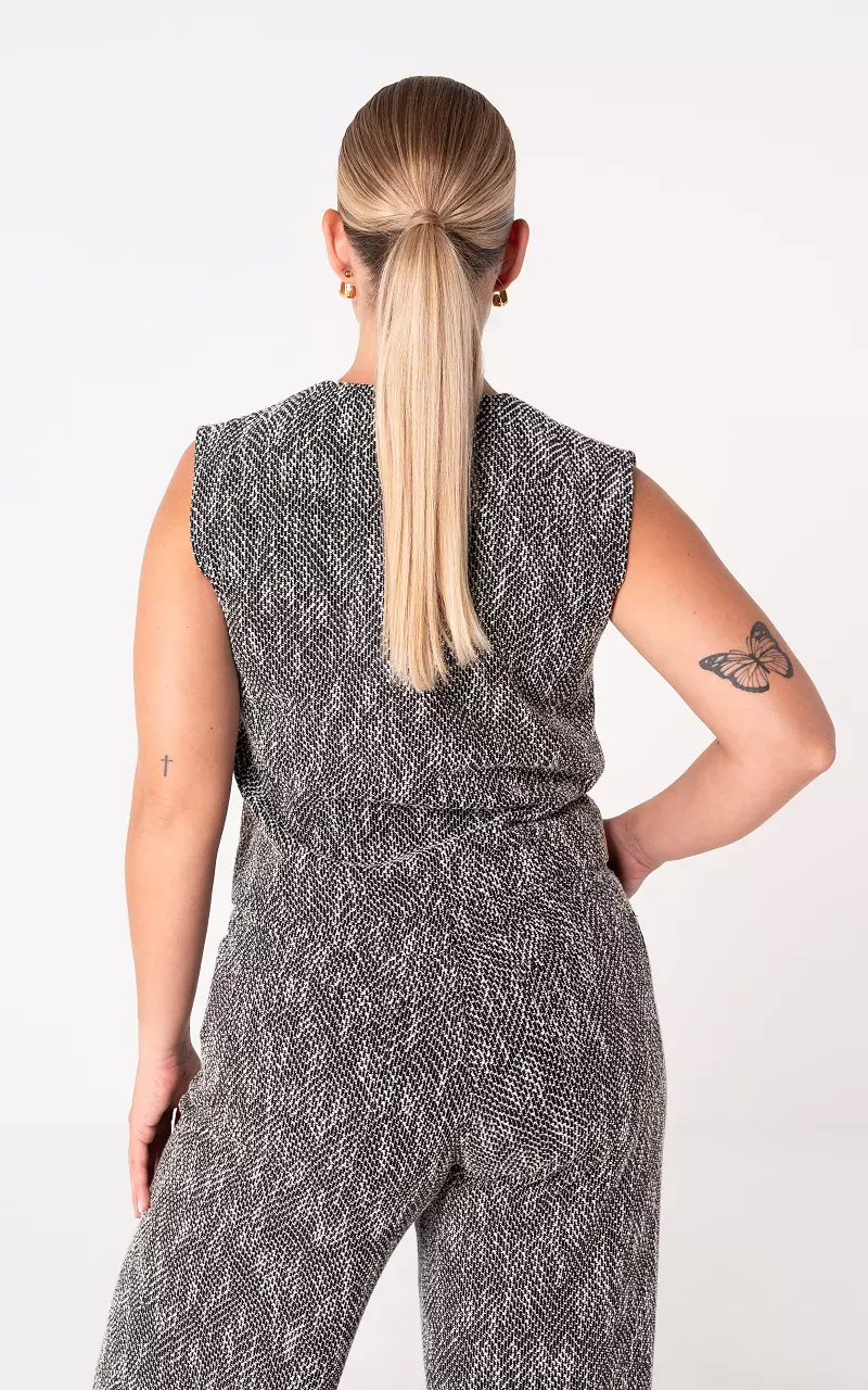 Weste mit Knöpfen Weiß Schwarz