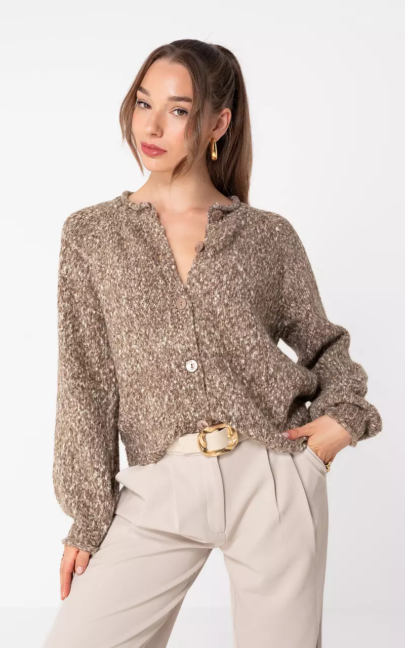 Weste mit Knöpfen Taupe