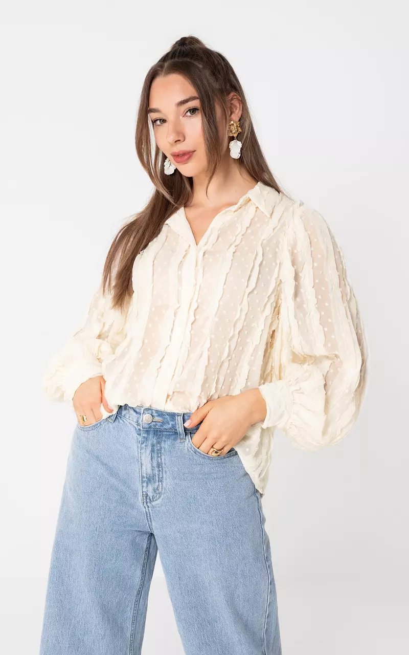 See-through blouse Beige