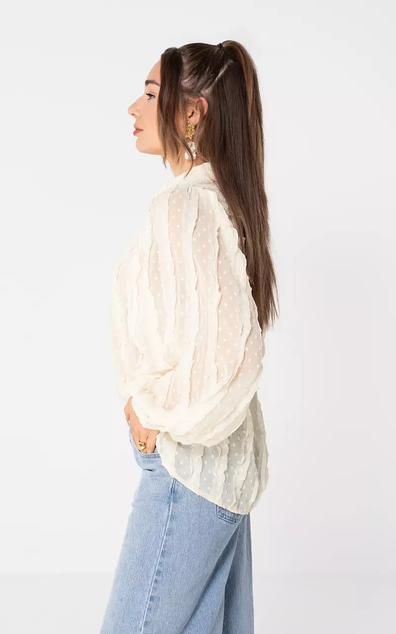 See-through blouse Beige