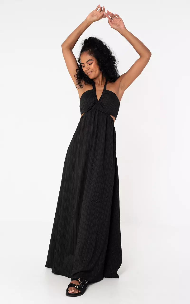 Maxi halter jurk Zwart