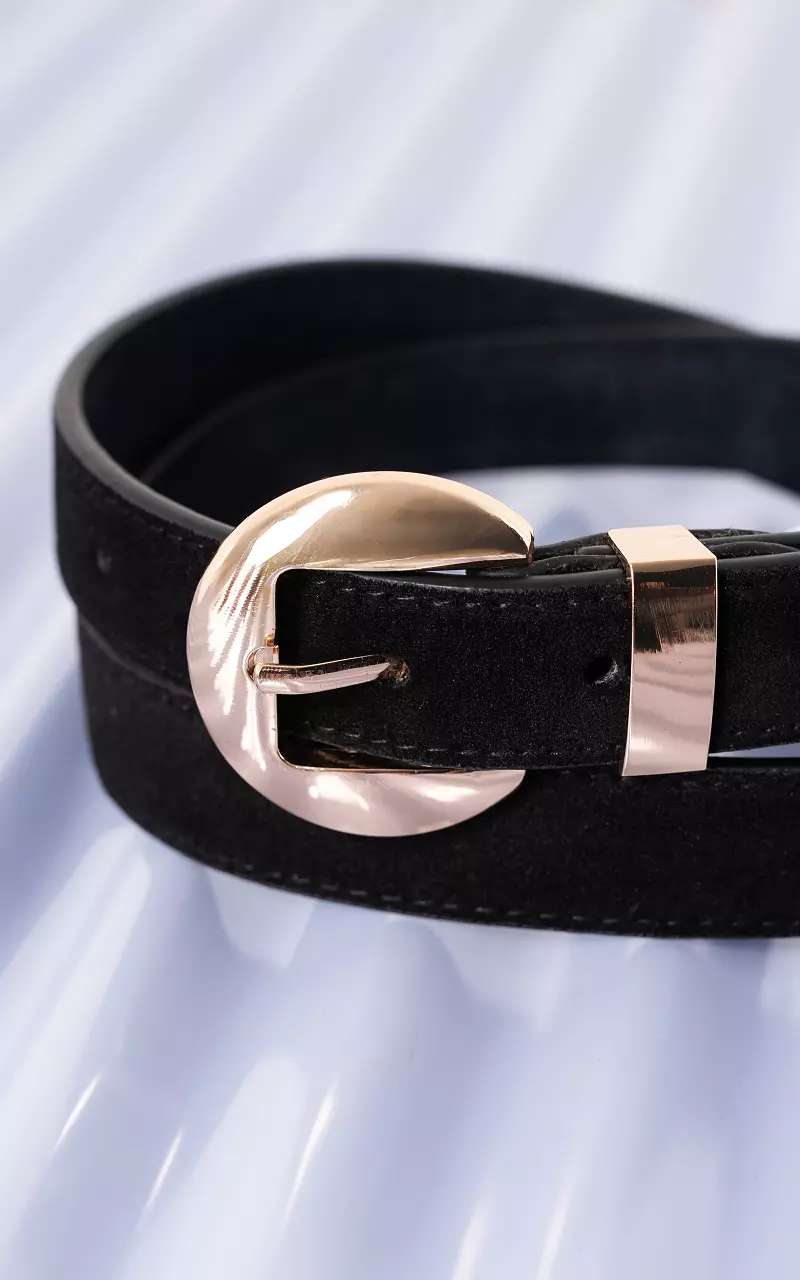 Suede belt Black Gold