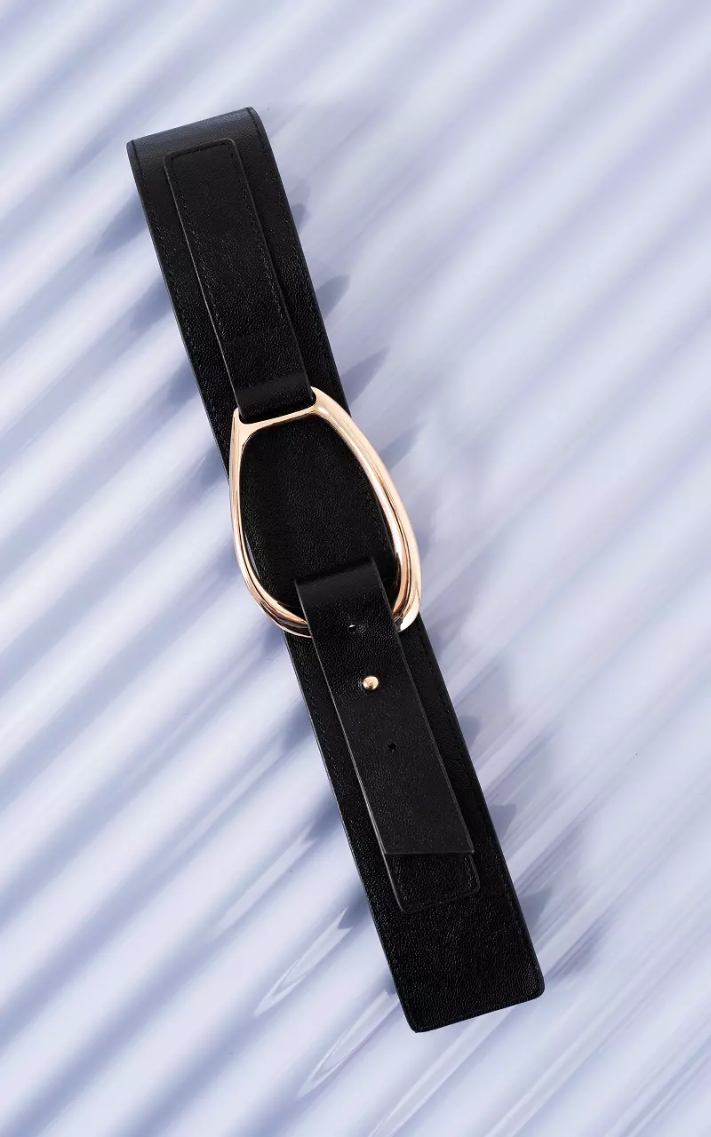 Elastische riem Zwart Goud