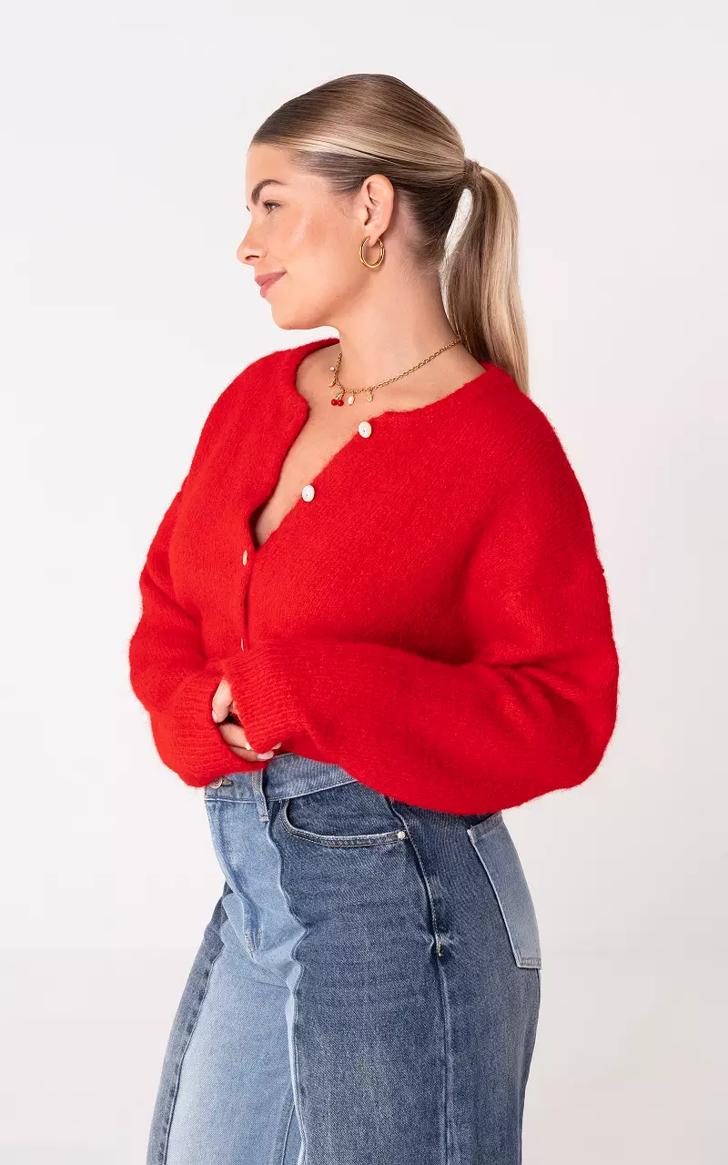 Cardigan with buttons Red