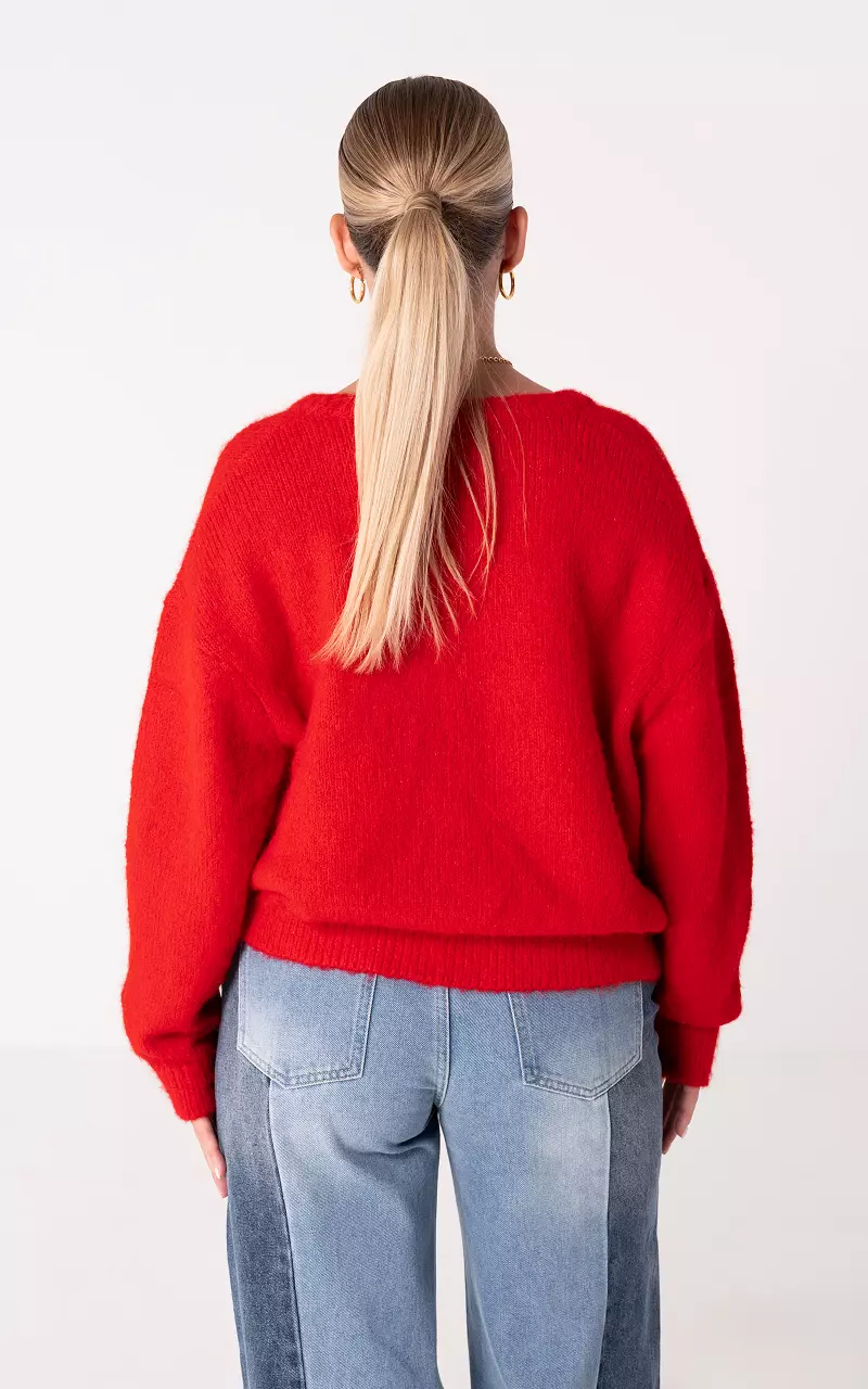 Cardigan with buttons Red