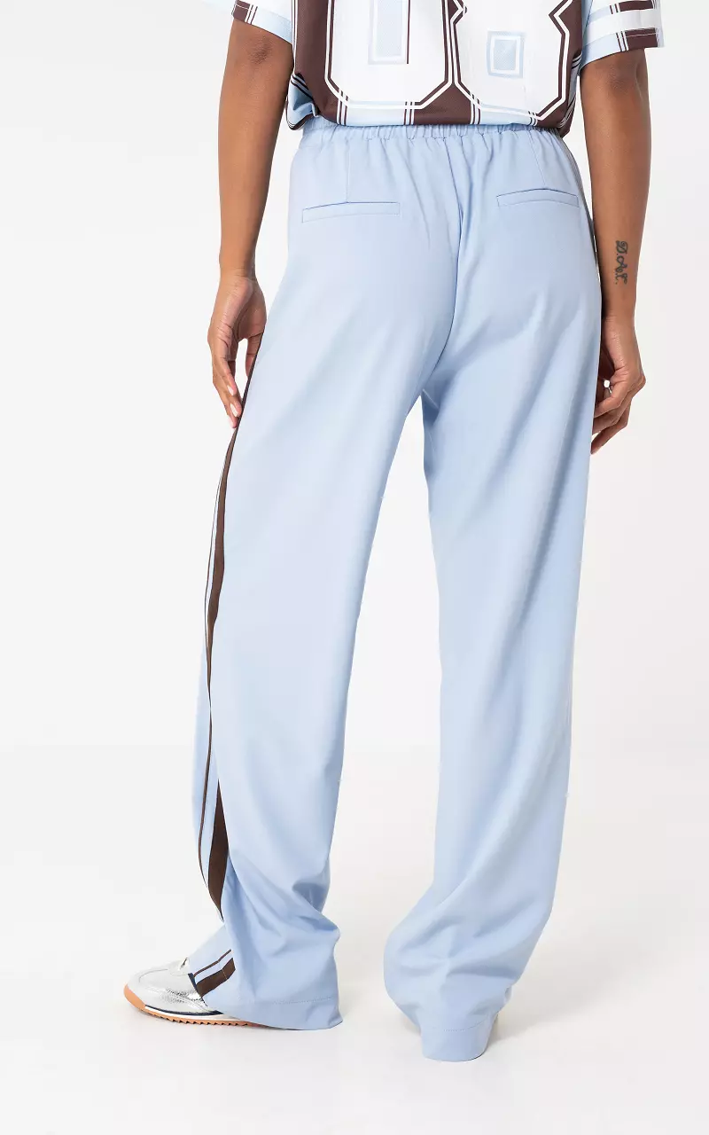 Pants with stripe Light Blue Dark Brown