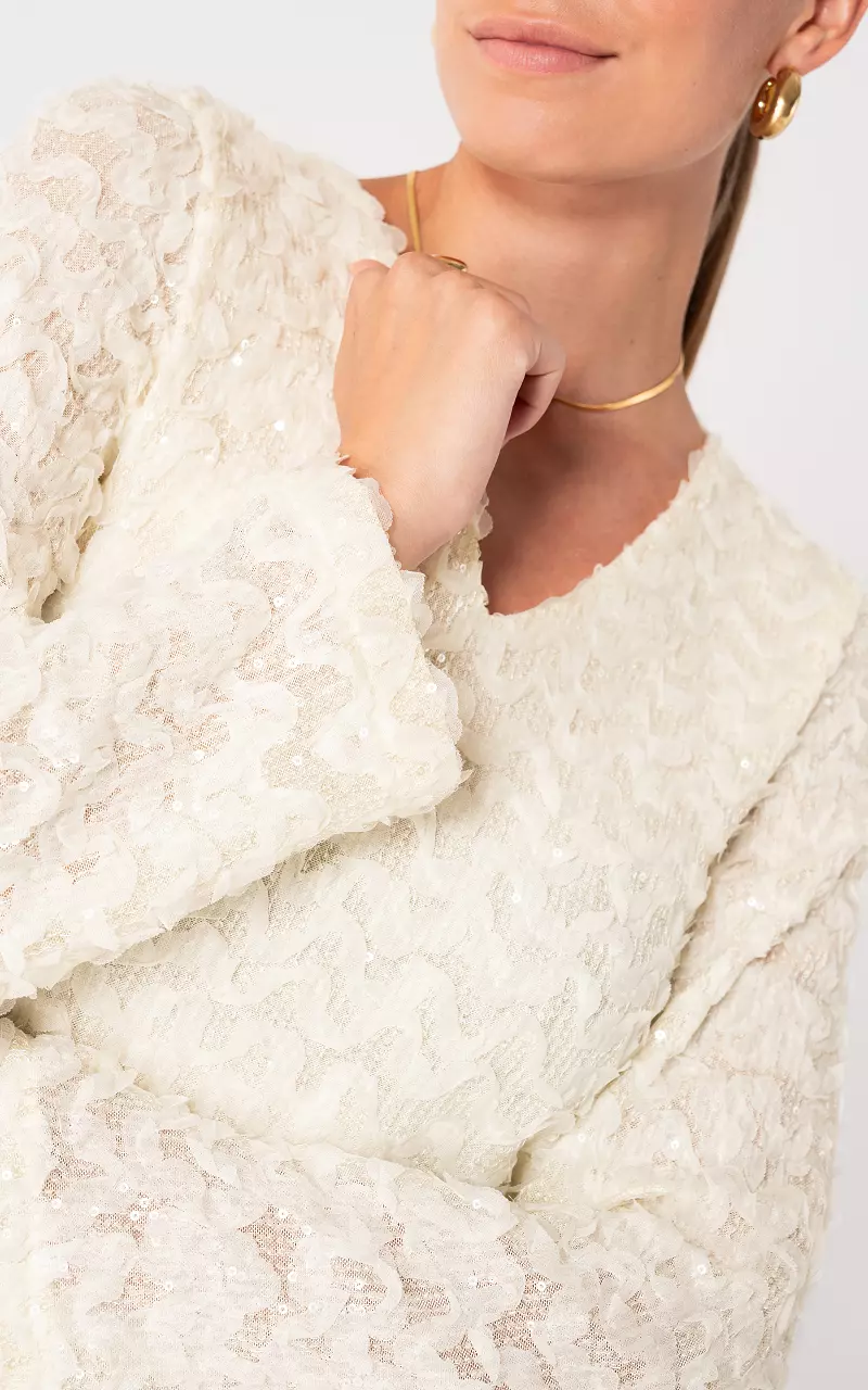 Top à sequins Crème