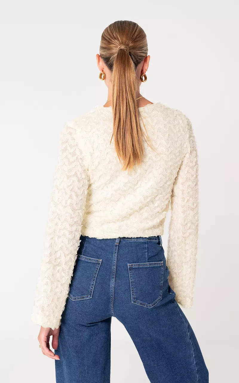 Top à sequins Crème