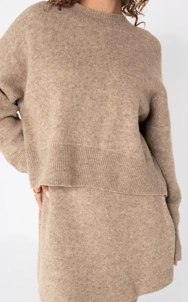 Sweater and skirt set Taupe