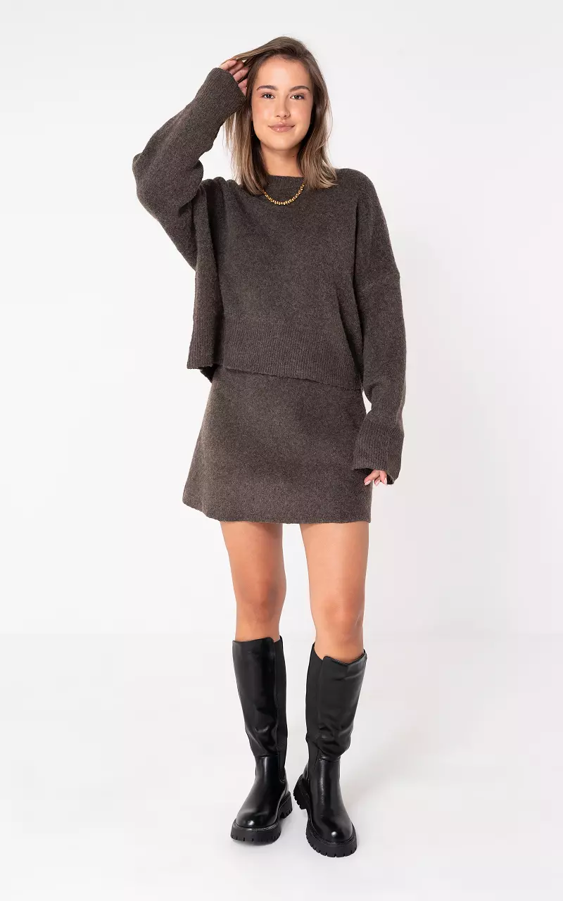 Sweater and skirt set Dark Brown